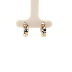 Bella Huggies Duo Tone Diamond Cut - Fifth Avenue Jewellers