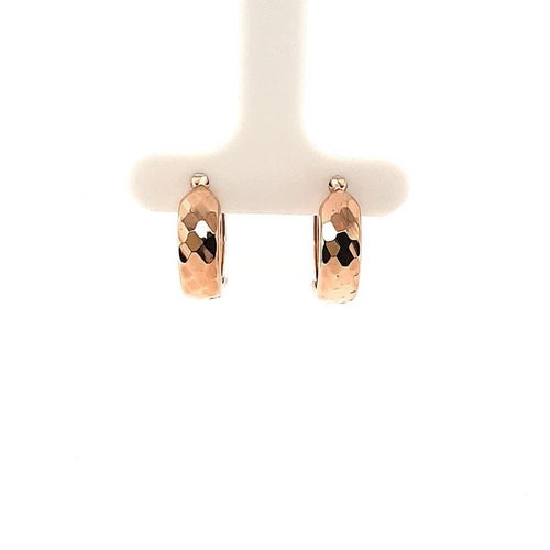 Bella Huggies Faceted Rose Gold - Fifth Avenue Jewellers