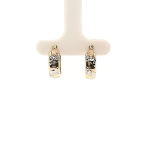 Bella Huggies Two Tone Gold Stripe - Fifth Avenue Jewellers