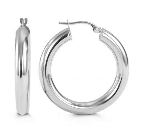 Bella Large White Gold Hoop - Fifth Avenue Jewellers