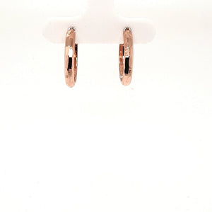 Bella Rose Gold Hammered Hoops - Fifth Avenue Jewellers