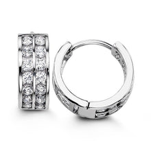 Load image into Gallery viewer, Bella Sterling Silver Huggie Earrings - Fifth Avenue Jewellers
