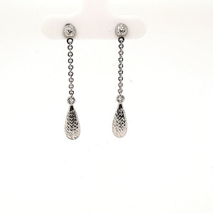 Bella Textured Pear Shaped Drops - Fifth Avenue Jewellers