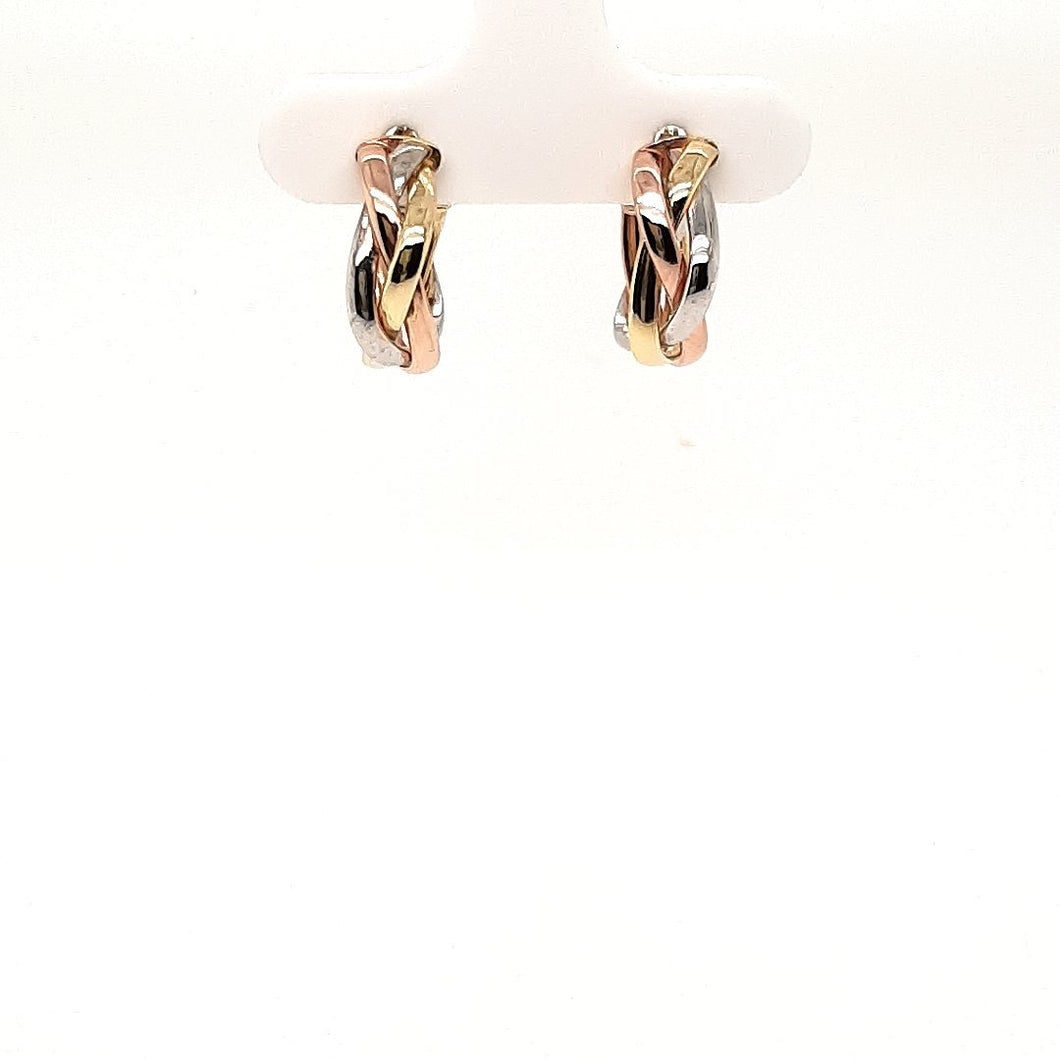 Bella Tri-Gold Braided Hoops - Fifth Avenue Jewellers