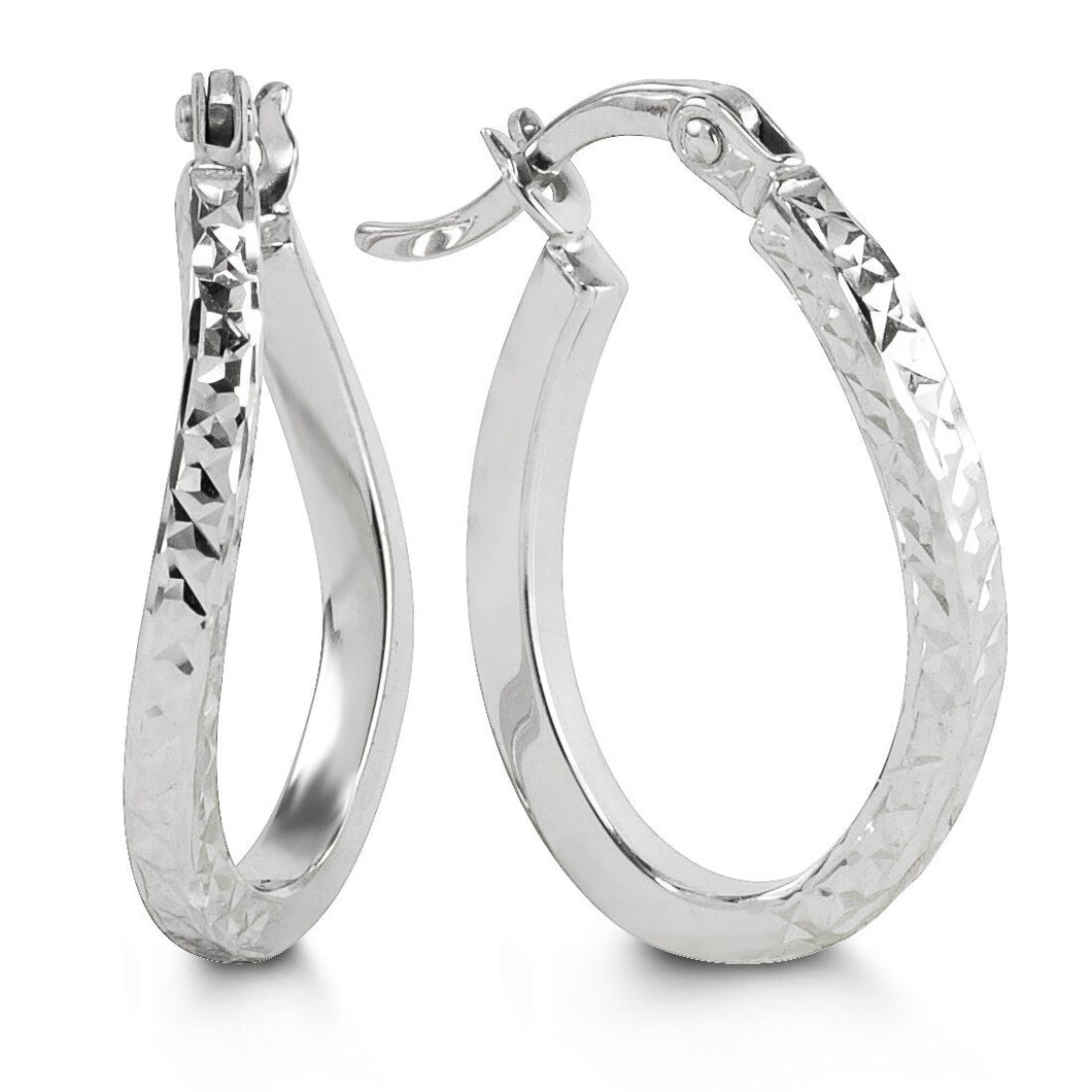 Bella Waving Oval Hoop Earrings - Fifth Avenue Jewellers
