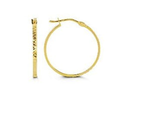 Bella Yellow Gold Diamond Cut Huggies - Fifth Avenue Jewellers
