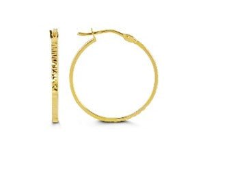 Bella Yellow Gold Diamond Cut Huggies - Fifth Avenue Jewellers