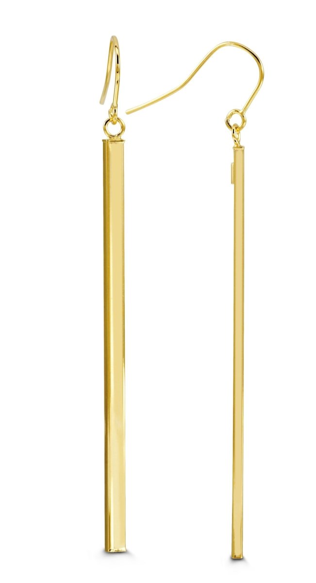 Bella Yellow Gold Vertical Drop Earrings - Fifth Avenue Jewellers