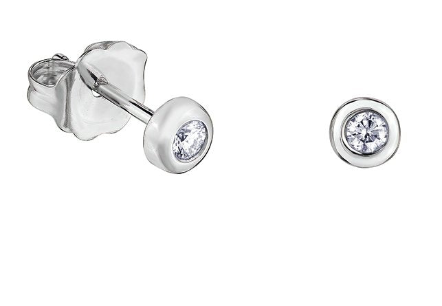 Bezel Set Diamond Stud Earrings - Fifth Avenue Jewellers