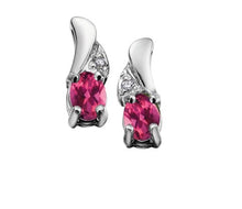 Load image into Gallery viewer, Birthstone &amp; Diamond Stud Earrings - Fifth Avenue Jewellers
