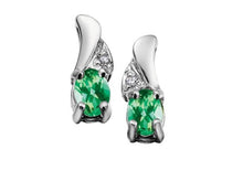 Load image into Gallery viewer, Birthstone &amp; Diamond Stud Earrings - Fifth Avenue Jewellers
