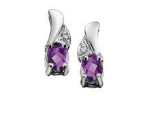 Load image into Gallery viewer, Birthstone &amp; Diamond Stud Earrings - Fifth Avenue Jewellers
