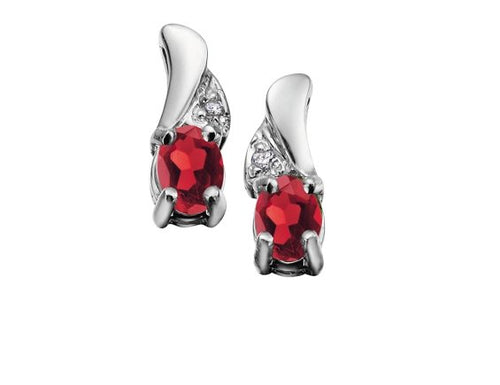 Birthstone & Diamond Stud Earrings - Fifth Avenue Jewellers