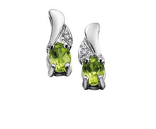 Load image into Gallery viewer, Birthstone &amp; Diamond Stud Earrings - Fifth Avenue Jewellers
