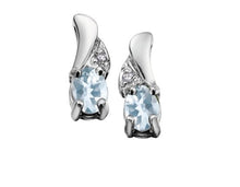 Load image into Gallery viewer, Birthstone &amp; Diamond Stud Earrings - Fifth Avenue Jewellers
