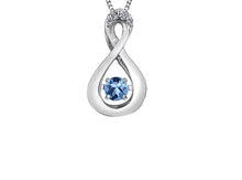 Load image into Gallery viewer, Birthstone Pulse Pendant Necklace December Blue Topaz Fifth Avenue Jewellers

