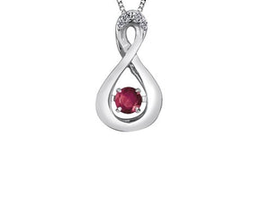 Birthstone Pulse Pendant Necklace July Ruby Fifth Avenue Jewellers