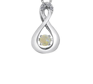 Birthstone Pulse Pendant Necklace October Opal Fifth Avenue Jewellers