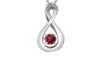Load image into Gallery viewer, Birthstone Pulse Pendant Necklace January Garnet Fifth Avenue Jewellers
