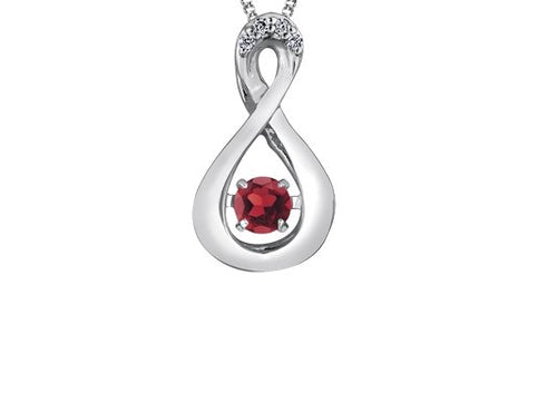 Birthstone Pulse Pendant Necklace January Garnet Fifth Avenue Jewellers