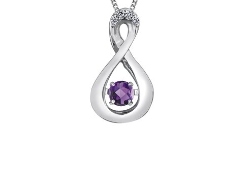 Birthstone Pulse Pendant Necklace February Amethyst Fifth Avenue Jewellers