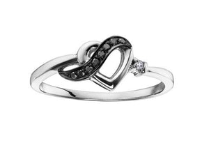 Black Diamond Heart Ring - Fifth Avenue Jewellers