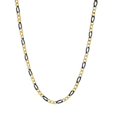 Load image into Gallery viewer, Black &amp; Gold Ion Plated Stainless Steel Figaro Chain - Fifth Avenue Jewellers
