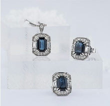 Load image into Gallery viewer, Blue And White Sapphire Art Deco Earrings - Fifth Avenue Jewellers
