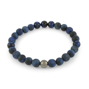 Blue Tigers Eye Stretch Bead Bracelet - Fifth Avenue Jewellers