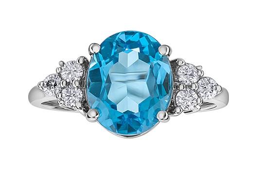 Blue Topaz And Canadian Diamond Ring - Fifth Avenue Jewellers