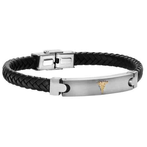 Braided Leather Medic Alert Bracelet - Fifth Avenue Jewellers