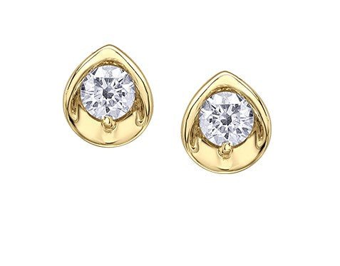 Calla Lily Canadian Diamond Stud Earrings - Fifth Avenue Jewellers