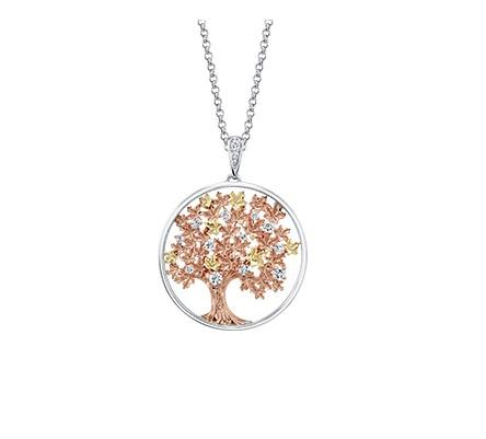 Canadian Autumn Tree Pendant Necklace - Fifth Avenue Jewellers