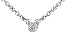 Load image into Gallery viewer, Casual Lux White Gold Bezel Set Diamond Solitaire Necklace .035ct - Fifth Avenue Jewellers
