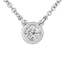 Load image into Gallery viewer, Casual Lux White Gold Bezel Set Diamond Solitaire Necklace .24ct - Fifth Avenue Jewellers
