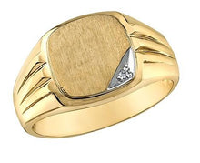 Load image into Gallery viewer, Classic Signet Ring With Diamond Accent - Fifth Avenue Jewellers
