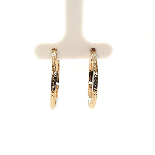 Criss Cross Yellow Gold Hoops - Fifth Avenue Jewellers