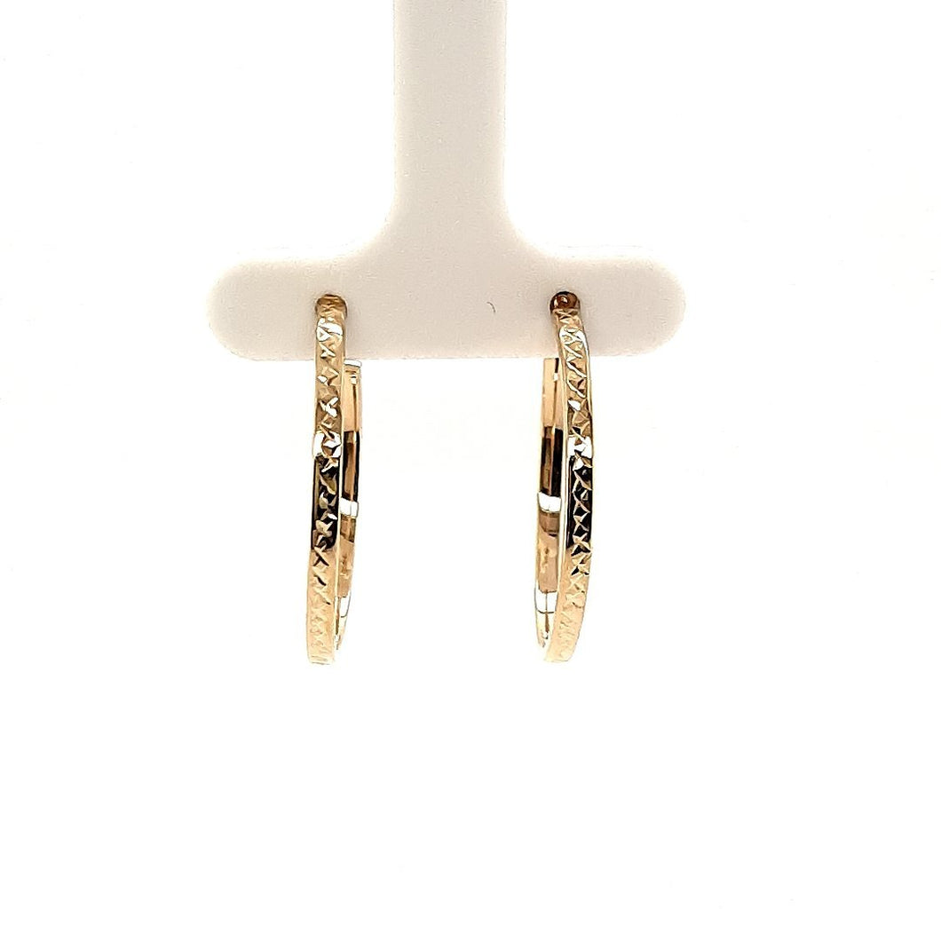 Criss Cross Yellow Gold Hoops - Fifth Avenue Jewellers