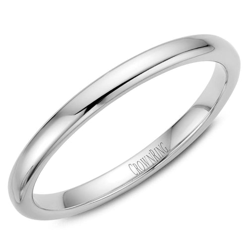 CrownRing 10K White Gold Traditional Womans Band 2mm TDS10W2/6.5 - Fifth Avenue Jewellers