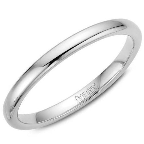 CrownRing 10K White Gold Wedding Band 2mm TDS10W2/5 - Fifth Avenue Jewellers