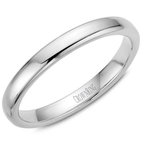 CrownRing 10K White Gold Wedding Band 3mm - Fifth Avenue Jewellers