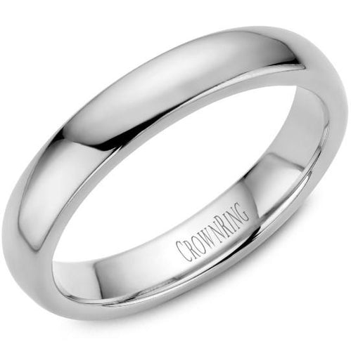 CrownRing 10K White Gold Wedding Band 4mm TDL10W4/5.5 - Fifth Avenue Jewellers