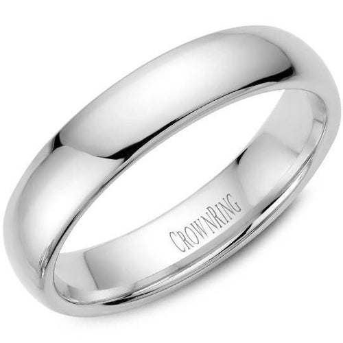 CrownRing 10K White Gold Wedding Band 5mm TDL10W5/10 - Fifth Avenue Jewellers