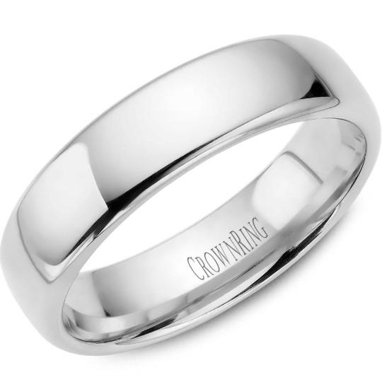 CrownRing 10K White Gold Wedding Band 6mm TDS10W6/10.5 - Fifth Avenue Jewellers