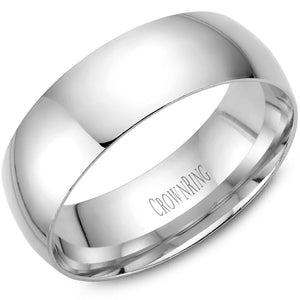 CrownRing 10K White Gold Wedding Band 7mm TDL10W7/11 - Fifth Avenue Jewellers
