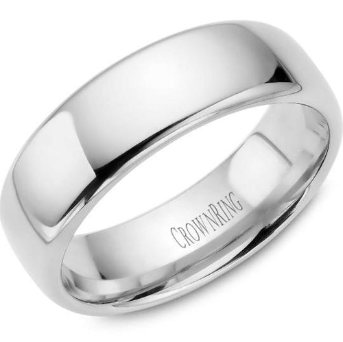 CrownRing 10K White Gold Wedding Band 7mm TDS10W7/10 - Fifth Avenue Jewellers