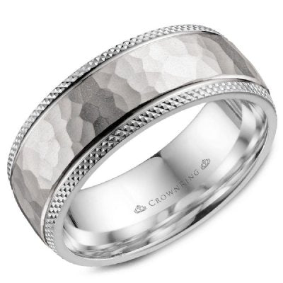 CrownRing Mens Hammered Bands Special Order Collection - Fifth Avenue Jewellers