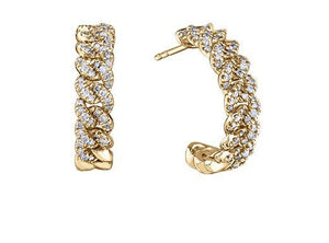 Curb Link Diamond Hoop Earrings - Fifth Avenue Jewellers