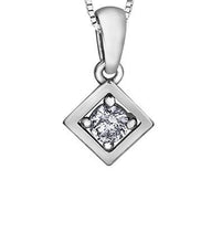 Load image into Gallery viewer, Delicate Geometric Diamond Solitaire Necklace - Fifth Avenue Jewellers
