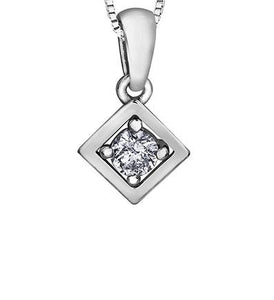 Delicate Geometric Diamond Solitaire Necklace - Fifth Avenue Jewellers